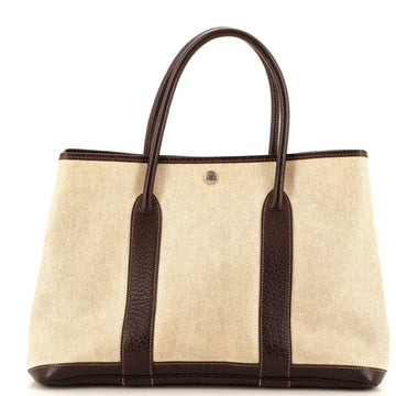 Hermes Garden Party Tote Toile and Leather 36