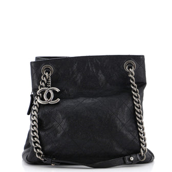 Chanel Simply CC Tote Quilted Caviar Small
