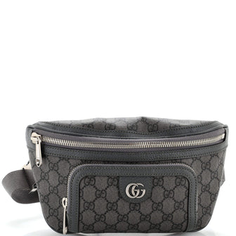 Gucci Ophidia Front Pocket Zip Belt Bag GG Coated Canvas Medium