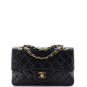 Chanel Vintage Classic Double Flap Bag Quilted Lambskin Small
