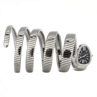Bvlgari Serpenti Tubogas Five Spiral Quartz Watch Stainless Steel with Diamond Bezel 23