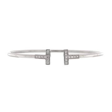 Tiffany & Co. T Wire Bracelet 18K White Gold with Diamonds