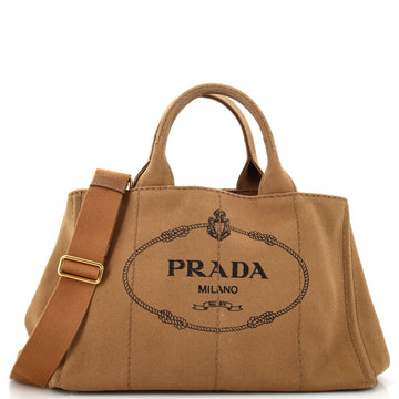 Prada Canapa Convertible Tote Canvas Medium