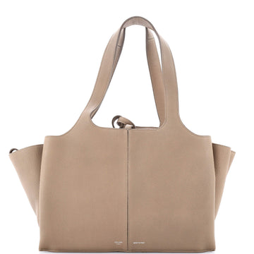 Celine Tri-Fold Shoulder Bag Grained Calfskin Small