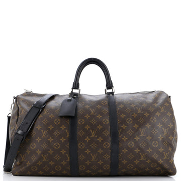 Louis Vuitton Keepall Bandouliere Bag Macassar Monogram Canvas 55