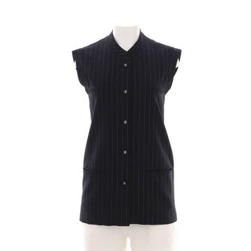 Chanel Women's Vintage Pinstripe Button Up Vest Wool