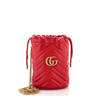 Gucci GG Marmont Bucket Bag Matelasse Leather Mini