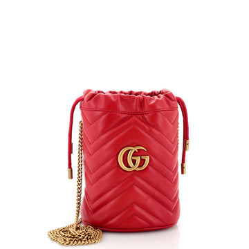 Gucci GG Marmont Bucket Bag Matelasse Leather Mini