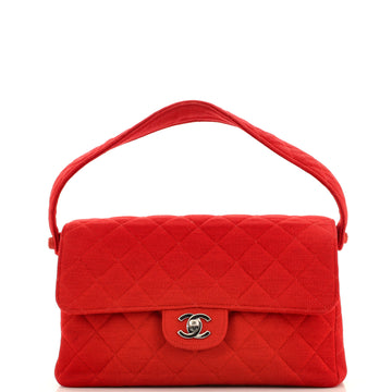 Chanel Classic Double Flap Bag Quilted Jersey Medium
