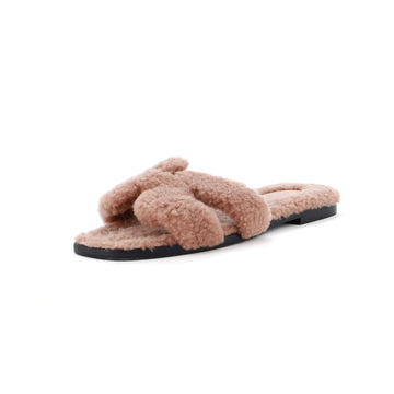 Hermes Women's Oran Sandals Shearling
