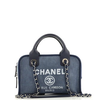 Chanel Deauville Bowling Bag Canvas Small