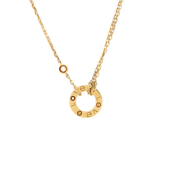 Cartier 2 Diamonds Love Pendant Necklace 18K Yellow Gold and Diamonds