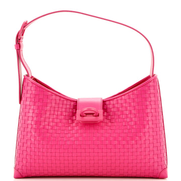 Salvatore Ferragamo Trifolio Shoulder Bag Woven Leather East West