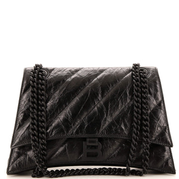 Balenciaga Crush Chain Flap Bag Quilted Crushed Calfskin Medium