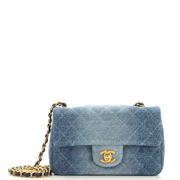 Chanel Classic Single Flap Bag Quilted Ombre Denim Mini