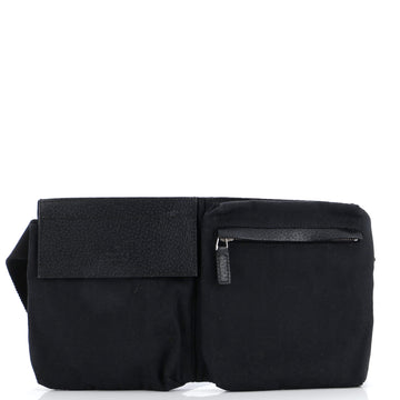Gucci Vintage Double Belt Bag GG Denim