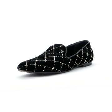 Chanel Women's CC Loafers Stitched Velvet