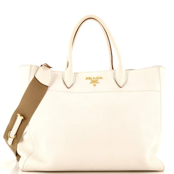 Prada Dual Strap Convertible Open Tote Vitello Daino Medium