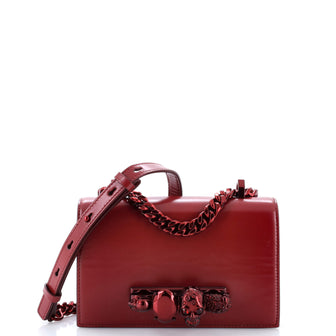 Alexander McQueen Jewelled Flap Satchel Leather Small