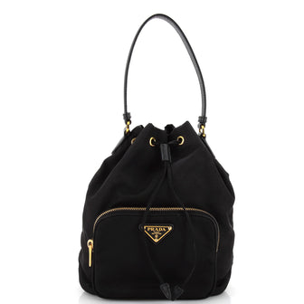 Prada Drawstring Bucket Bag Tessuto Small