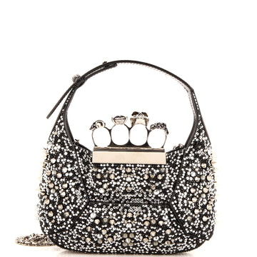 Alexander McQueen Jewelled Hobo Leather Mini