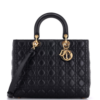 Christian Dior Lady Dior Bag Cannage Quilt Lambskin Large
