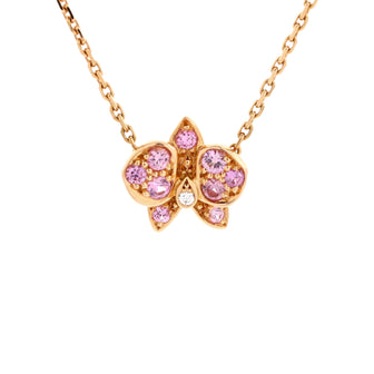 Cartier Caresse D'Orchidees Necklace 18K Rose Gold with Sapphires and Diamond Small