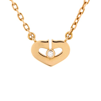 Cartier C Heart de Cartier Pendant Necklace 18K Rose Gold with Diamond XS