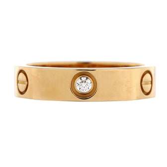 Cartier Love 3 Diamonds Band Ring 18K Yellow Gold with Diamonds
