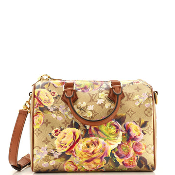 Louis Vuitton Speedy Bandouliere Bag Limited Edition Flowers Monogram Canvas 25