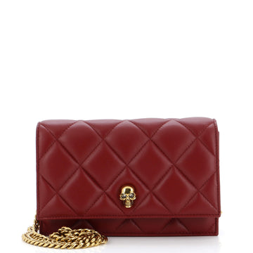 Alexander McQueen Skull Chain Crossbody Bag Quilted Leather Small