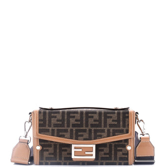 Fendi Baguette Soft Trunk Bag Zucca Canvas and Leather