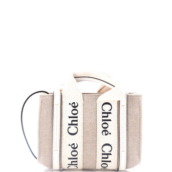 Chloe Woody Convertible Tote Canvas with Leather Mini