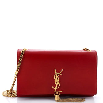 Saint Laurent Classic Monogram Tassel Crossbody Bag Leather Medium
