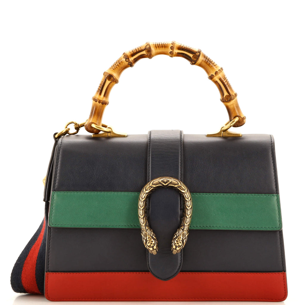 Gucci Dionysus Bamboo Top Handle Bag Colorblock Leather Medium