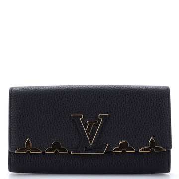 Louis Vuitton Capucines Wallet Leather with Embellished Detail Long