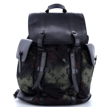 Louis Vuitton Christopher Backpack Limited Edition Camouflage Monogram Nylon with Leather PM