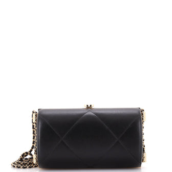 Chanel CC Clasp Box Clutch with Chain Quilted Lambskin