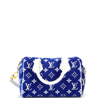 Louis Vuitton Speedy Bandouliere Bag LV Match Monogram Jacquard Velvet 20