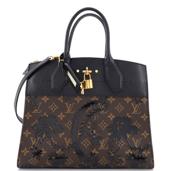 Louis Vuitton City Steamer Handbag Limited Edition Blossom Monogram Canvas and Leather MM