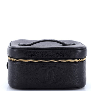 Chanel Vintage Timeless Cosmetic Case Caviar Medium