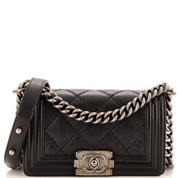 Chanel Stitch Boy Flap Bag Quilted Calfskin Small