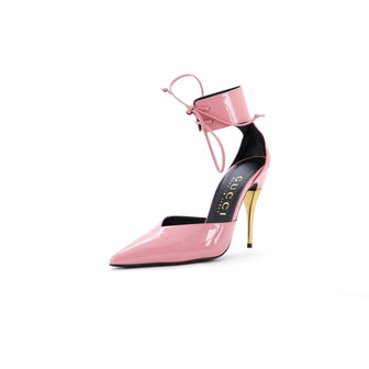 Gucci Women's Laced Up Ankle Cuff Pumps Patent