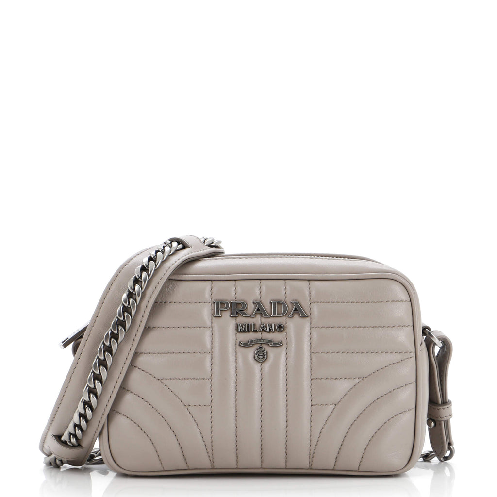 Prada Camera Bag Diagramme Quilted Leather Mini Neutral 2914281