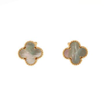 Van Cleef & Arpels Vintage Alhambra Earrings 18K Yellow Gold and Mother of Pearl