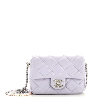 Chanel My Perfect Adjustable Chain Flap Bag Quilted Lambskin with Pearls Mini