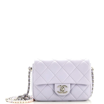 Chanel My Perfect Adjustable Chain Flap Bag Quilted Lambskin with Pearls Mini