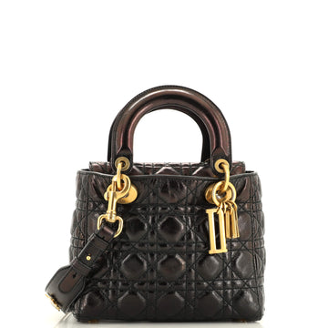 Christian Dior My Lady Dior Bag Cannage Quilted Crinkled Patent