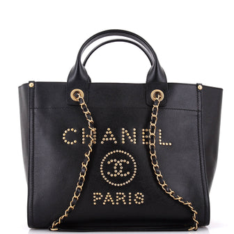 Chanel Deauville Tote Studded Caviar Large