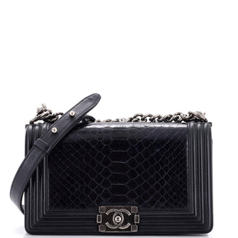 Chanel Boy Flap Bag Python Old Medium